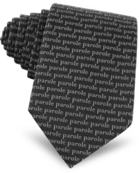 Moschino Parole Printed Silk Tie