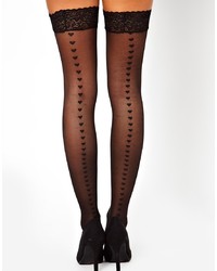 Asos Heart Back Seam Hold Up Tights