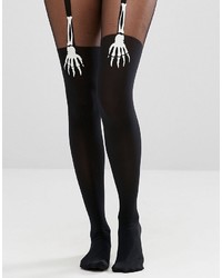 Asos Halloween Glow In The Dark Skeleton Hand Suspender Tights