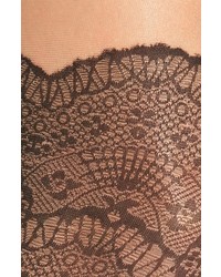 Via Spiga Noir Lace Faux Over The Knee Tights
