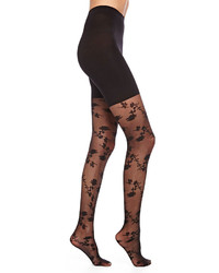Spanx Tight End Stunning Rose Floral Print Tights Black