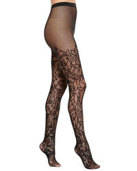Wolford Nahla Floral Tights Black