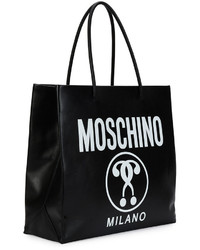 Moschino Large Logo Print Shopping Tote Bag Black