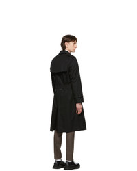 Burberry Black Westminster Horseferry Print Trench Coat