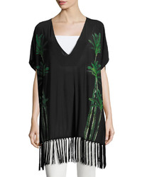 Chaser Palm Tree Graphic Coverup Black