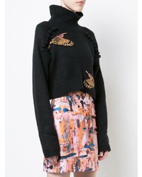 Patbo Bird Embroidered Cropped Sweater