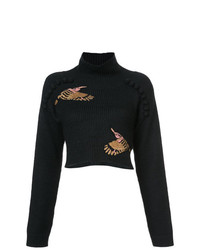 Patbo Bird Embroidered Cropped Sweater