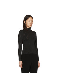 Balenciaga Black Knit Perforated Logo Turtleneck
