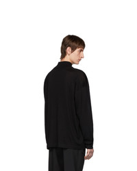 Jil Sander Black Oversized Boxy Logo Sweater