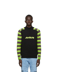 AGR Black Striped Logo Sweater