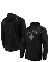 STARTE R Black New Orleans Saints Raglan Long Sleeve Hoodie T Shirt