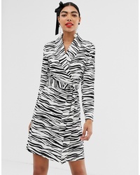 UNIQUE21 Zebra Print Wrap Dress