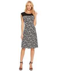 Calvin Klein Sleeveless Print Dress With Zipper Yoke Dress