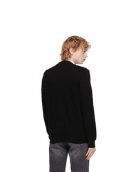 Comme Des Garcons Play Black Double Heart V Neck Sweater