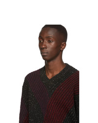 Lemaire Multicolor Jacquard V Neck Sweater