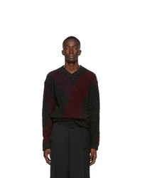 Lemaire Multicolor Jacquard V Neck Sweater