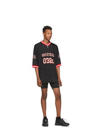 032c Black Puff Print Football Jersey T Shirt