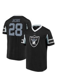 FANATICS Branded Josh Jacobs Black Las Vegas Raiders Hashmark Player Name Number V Neck Top