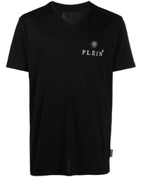 Philipp Plein Logo Patch V Neck T Shirt