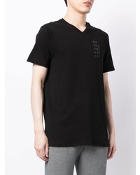 Armani Exchange Logo Print V Neck T Shirt