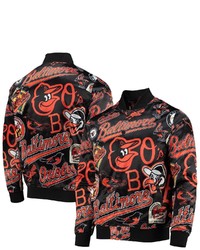 PRO STANDARD Black Baltimore Orioles Allover Print Satin Full Snap Jacket At Nordstrom