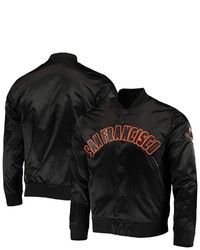 PRO STANDARD Black San Francisco Giants Wordmark Satin Full Snap Jacket At Nordstrom
