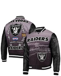PRO STANDARD Blackwhite Las Vegas Raiders Remix Full Zip Varsity Jacket At Nordstrom