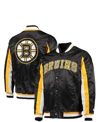 STARTE R Blackgold Boston Bruins The Ace Varsity Full Snap Satin Jacket At Nordstrom