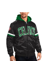 STARTE R Blackkelly Green Boston Celtics Nba 75th Anniversary Full Snap Varsity Hoodie Jacket