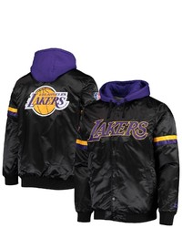 STARTE R Blackpurple Los Angeles Lakers Nba 75th Anniversary Full Snap Varsity Hoodie Jacket At Nordstrom