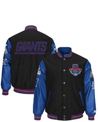 STARTE R Blackroyal New York Giants Super Bowl Xlvi 10 Year Anniversary Varsity Full Snap Jacket At Nordstrom
