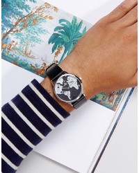 Asos Monochrome Watch With Map Print Design