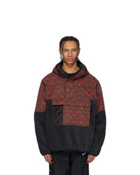 Nike Black And Red Fleece Acg Anorak Jacket
