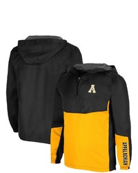 Colosseum Black Appalachian State Mountaineers Freeway Theory Quarter Zip Anorak Hoodie At Nordstrom
