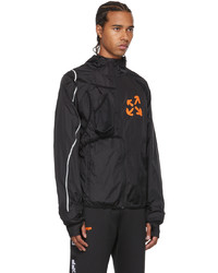 Off-White Black Orange Active Logo Zip Up Running Jacket
