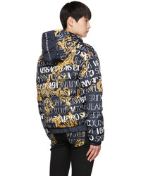 VERSACE JEANS COUTURE Black Printed Down Jacket