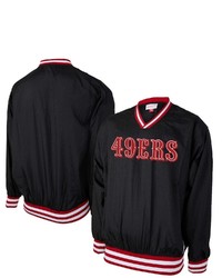 Mitchell & Ness Black San Francisco 49ers 75th Anniversary Faithful To The Bay V Neck Pullover Jacket At Nordstrom