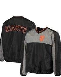 G-III SPORTS BY CARL BANKS Black San Francisco Giants Clutch Hitter Pullover V Neck Jacket At Nordstrom