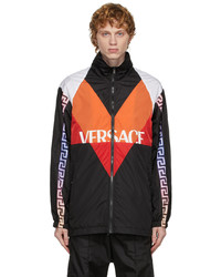 Versace Orange Nylon Logo Jacket