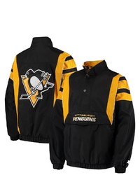 STARTE R Black Pittsburgh Penguins Impact Half Zip Jacket