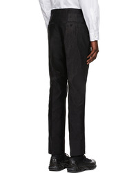 Burberry Black Silk Jacquard Tailored Classic Fit Trousers