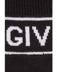 Givenchy Intarsia Wool Gloves Black