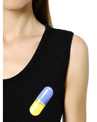 Moschino Pill Printed Wool Knit Pencil Dress