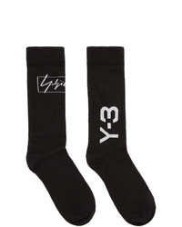 Black Print Wool Socks