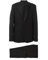 Black Print Wool Suit