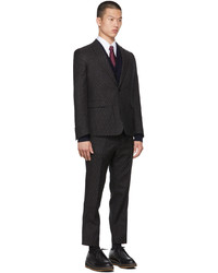 Dries Van Noten Black Jacquard Wool Suit