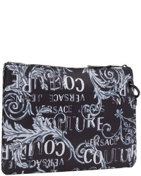 VERSACE JEANS COUTURE Black Gray Zip Pouch