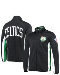 G-III SPORTS BY CARL BANKS Black Boston Celtics 75th Anniversary Power Forward Space Dye Full Zip Track Jacket At Nordstrom