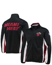 G-III SPORTS BY CARL BANKS Black Miami Heat 75th Anniversary Power Forward Space Dye Full Zip Track Jacket At Nordstrom