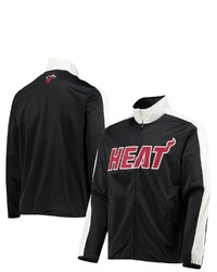 G-III SPORTS BY CARL BANKS Blackwhite Miami Heat Zone Blitz Tricot Full Zip Track Jacket